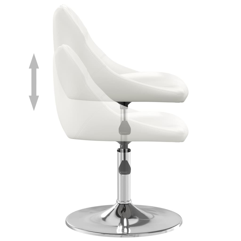 Cadeiras de jantar 2 pcs couro artificial branco