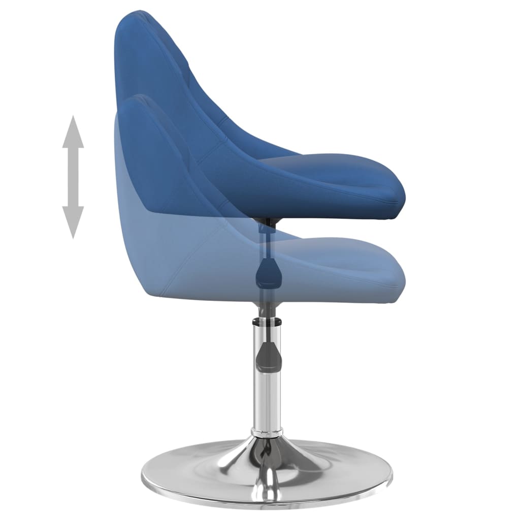 Cadeiras de jantar giratórias 2 pcs veludo azul