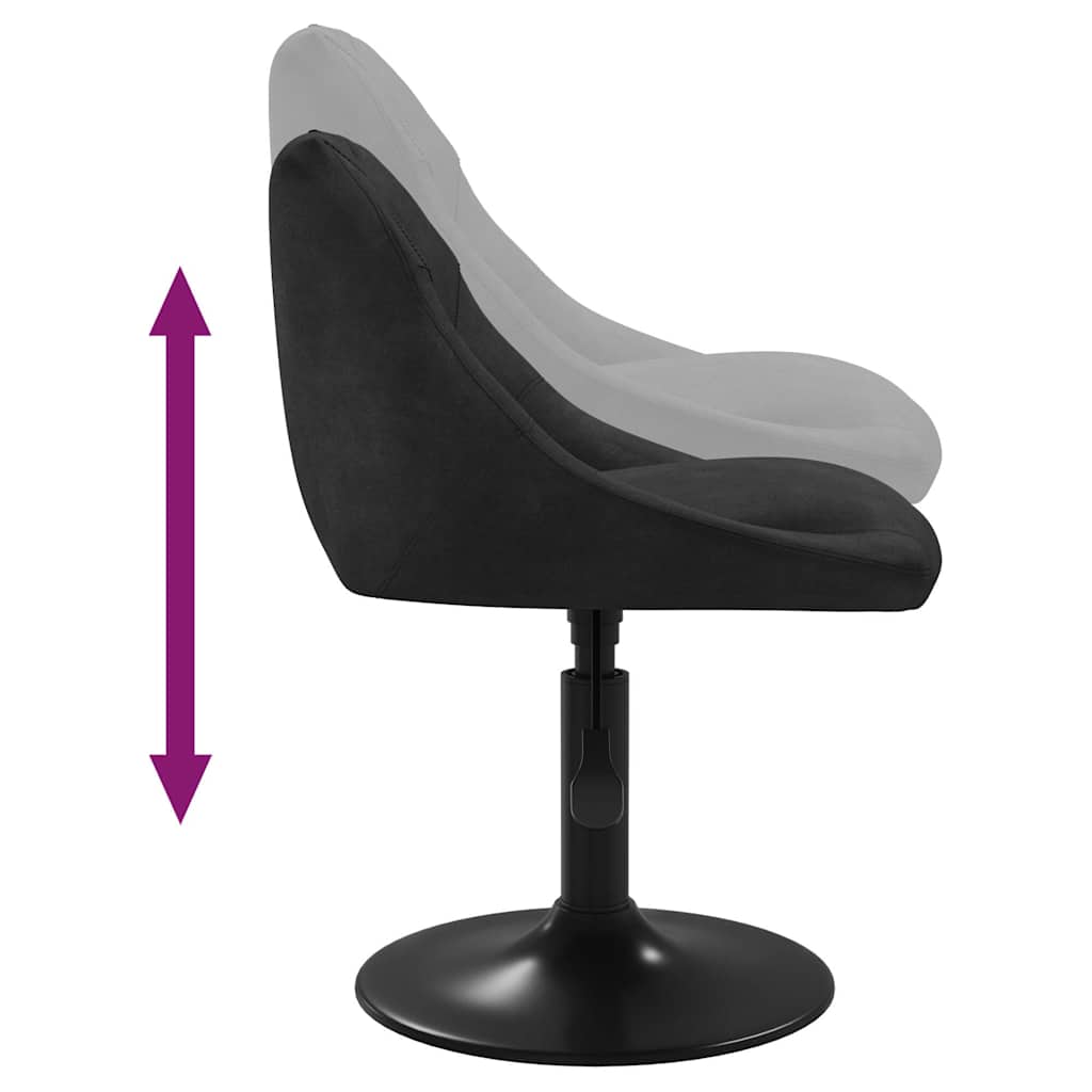 Cadeiras de jantar giratórias 2 pcs veludo preto