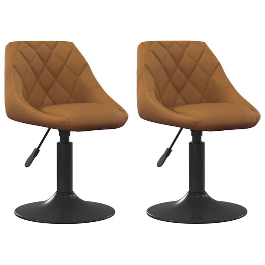 Cadeiras de Jantar Giratórias 2 pcs Castanho 46 x 44 x 77.5 cm