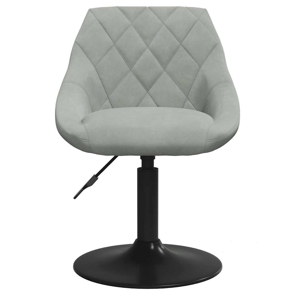 Cadeiras de jantar giratórias 2 pcs veludo cinzento-claro