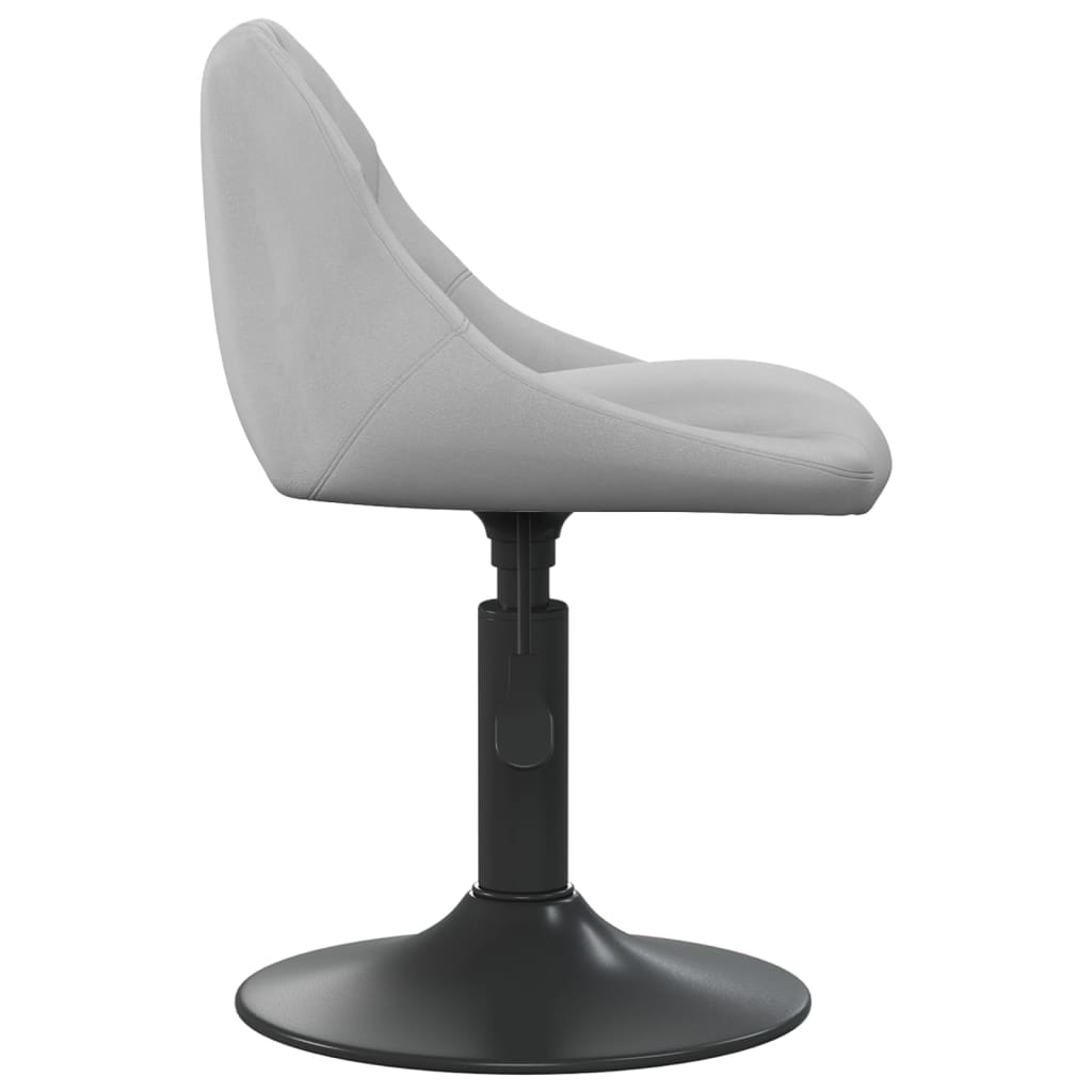 Cadeiras de jantar giratórias 2 pcs veludo cinzento-claro