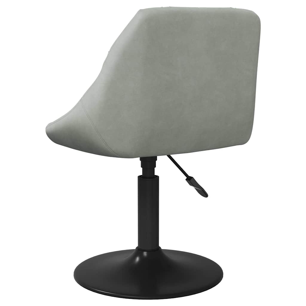 Cadeiras de jantar giratórias 2 pcs veludo cinzento-claro