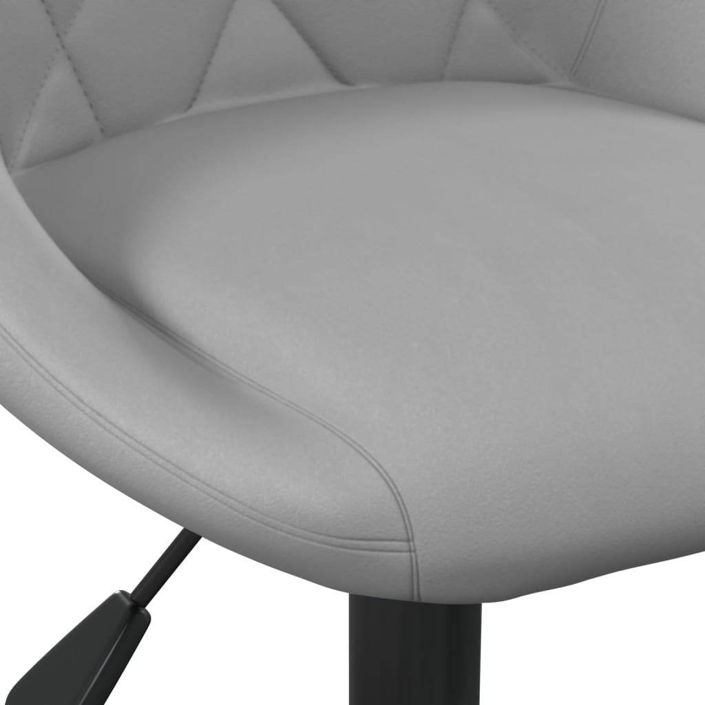 Cadeiras de jantar giratórias 2 pcs veludo cinzento-claro