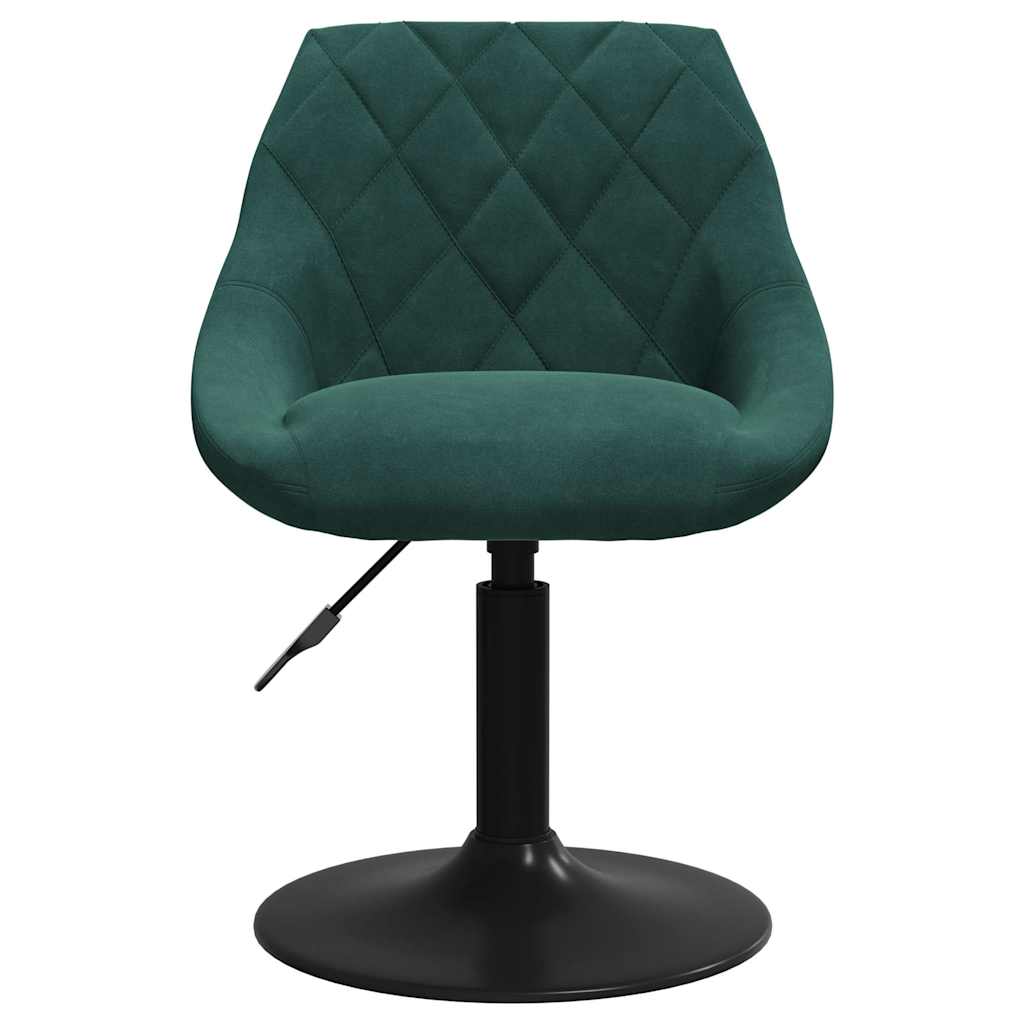 Cadeiras de jantar giratorias 2 pcs veludo verde-escuro