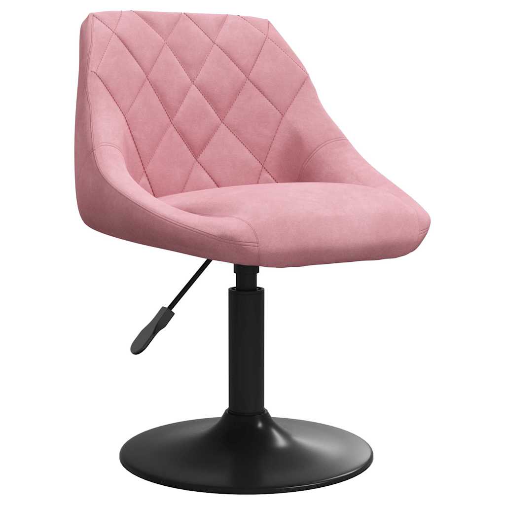 Cadeiras de jantar giratórias 2 pcs veludo rosa