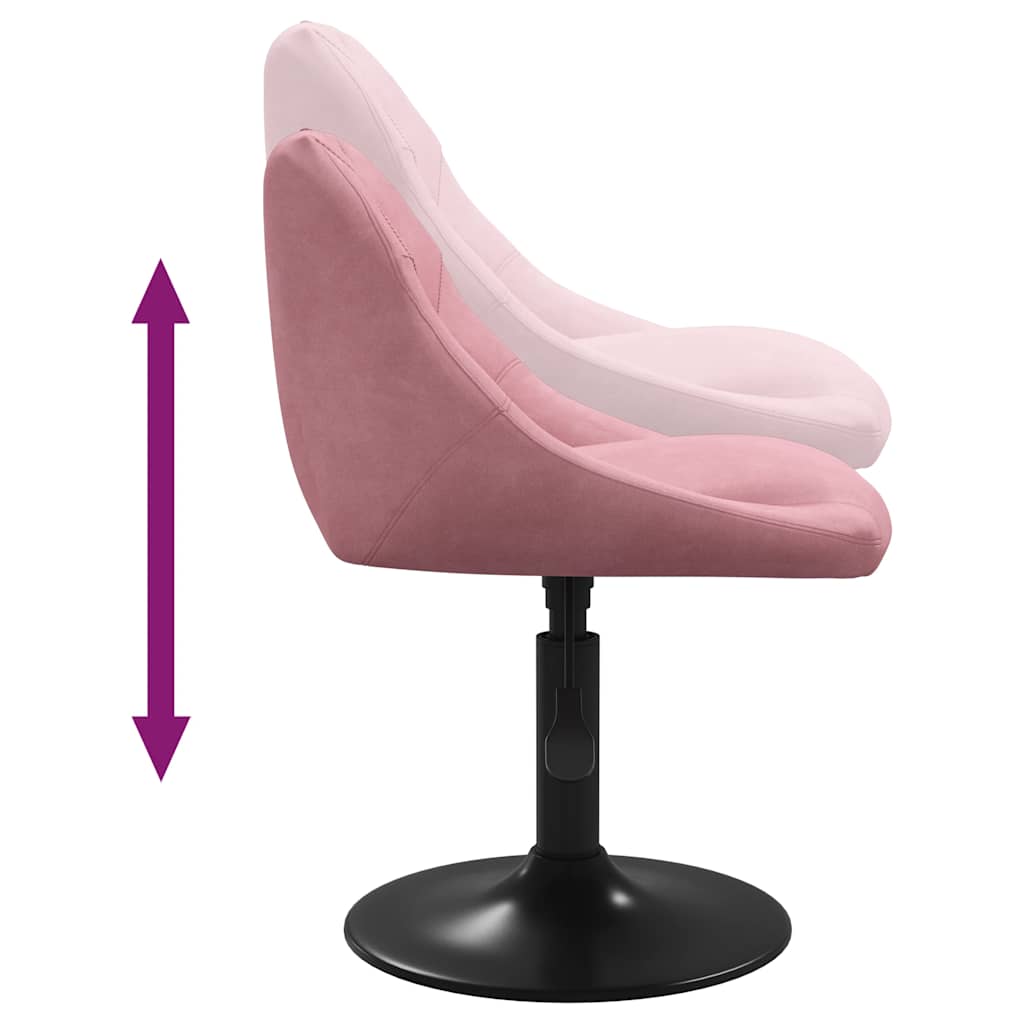 Cadeiras de jantar giratórias 2 pcs veludo rosa
