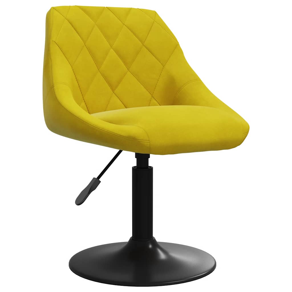 Cadeiras de jantar giratórias 2 pcs veludo amarelo mostarda