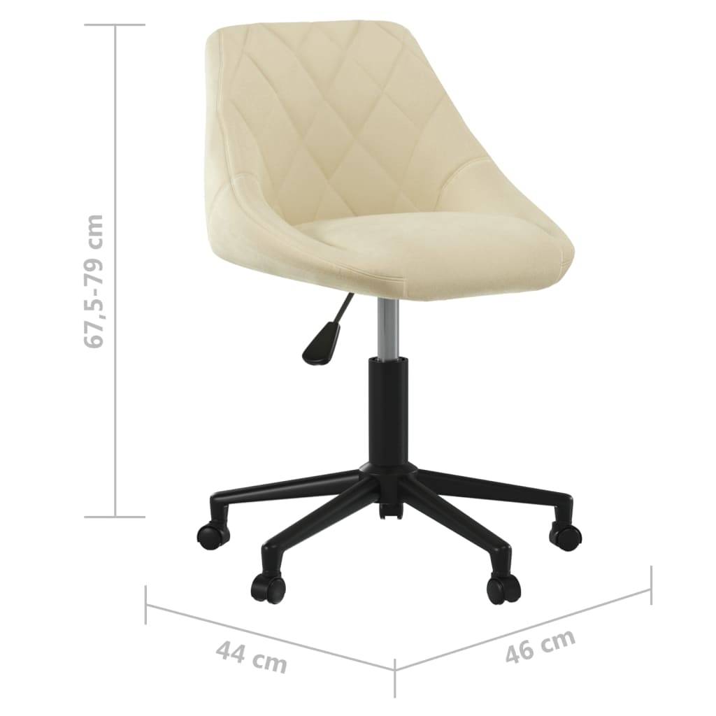 Cadeira de escritório giratória veludo cor creme