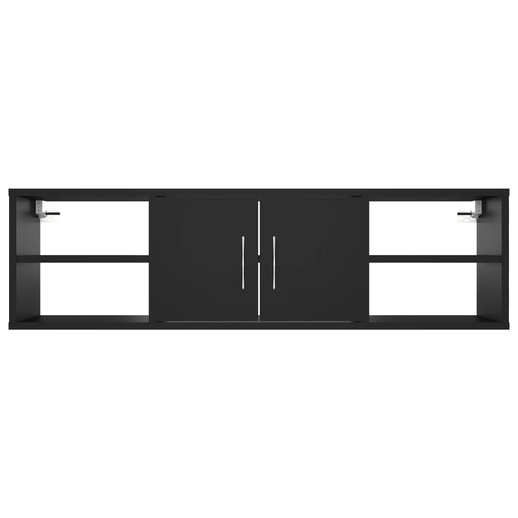 Estante de parede 102x30x29 cm derivados de madeira preto