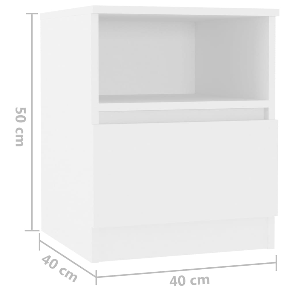 Mesa de cabeceira 40x40x50 cm derivados de madeira branco