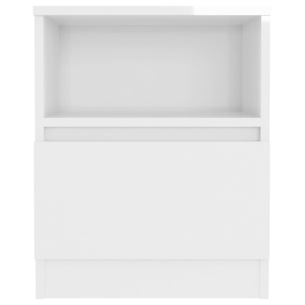 Mesa de cabeceira derivados de madeira branco brilhante