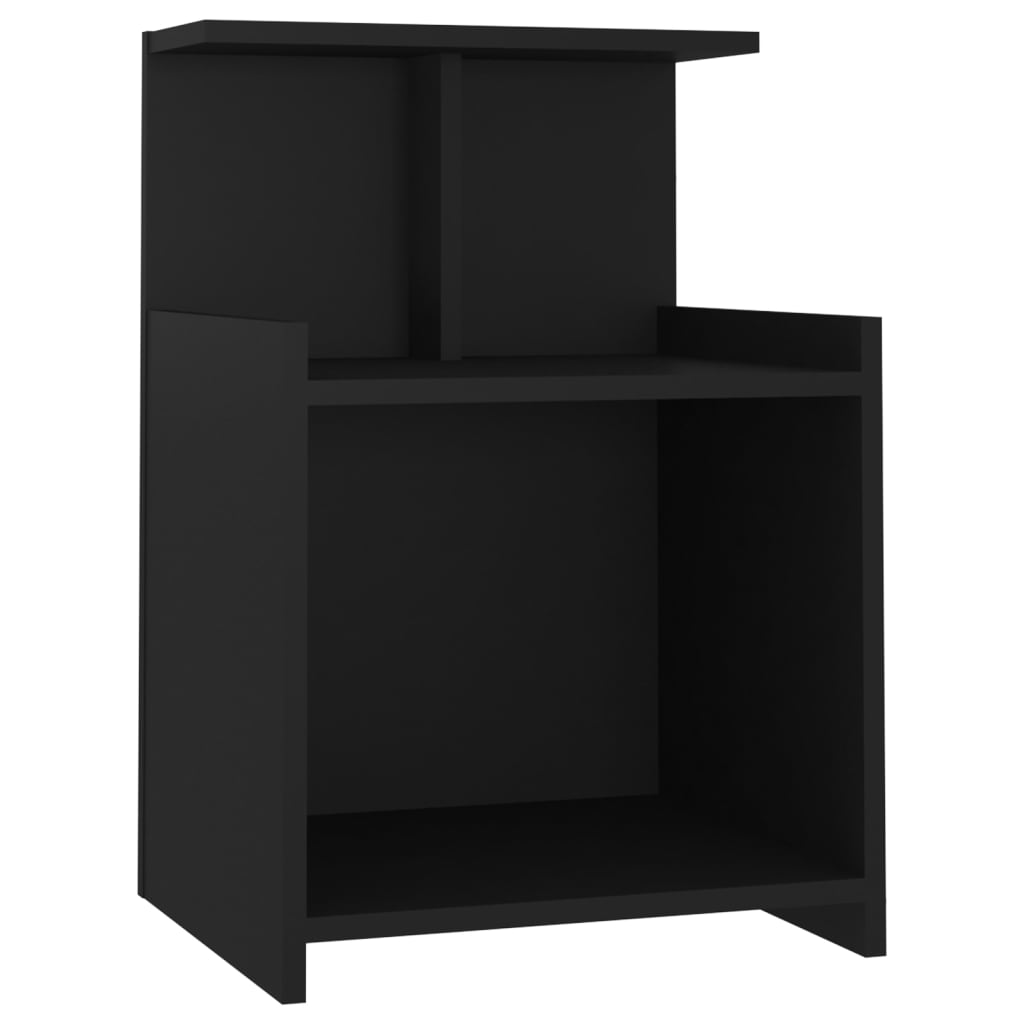 Mesas de cabeceira 2 pcs derivados de madeira preto