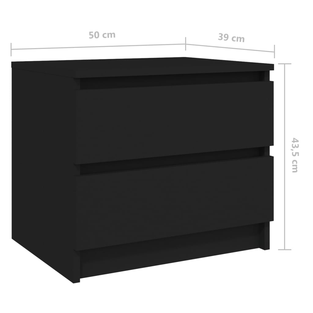 Mesa de cabeceira 50x39x43,5 cm derivados de madeira preto