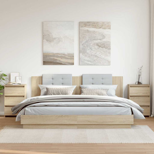 Mesas cabeceira 2pcs derivados de madeira carvalho sonoma