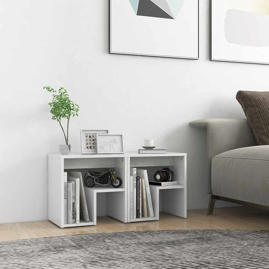 Mesas de cabeceira 2 pcs 40x30x40 cm derivados madeira branco