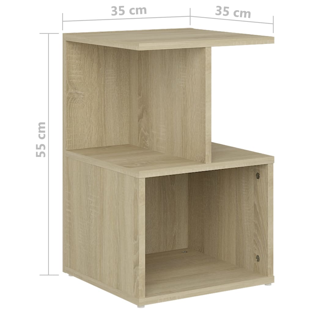 Mesas cabeceira 2 pcs 35x35x55cm deriv. madeira carvalho sonoma