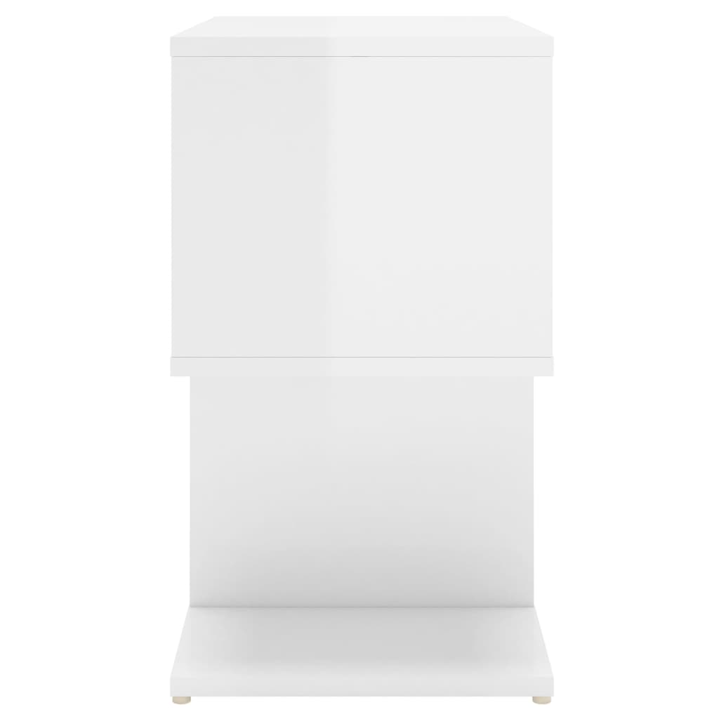 Mesa de cabeceira derivados de madeira branco brilhante