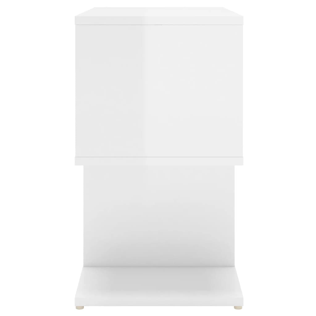 Mesas de cabeceira 2pcs derivados de madeira branco brilhante