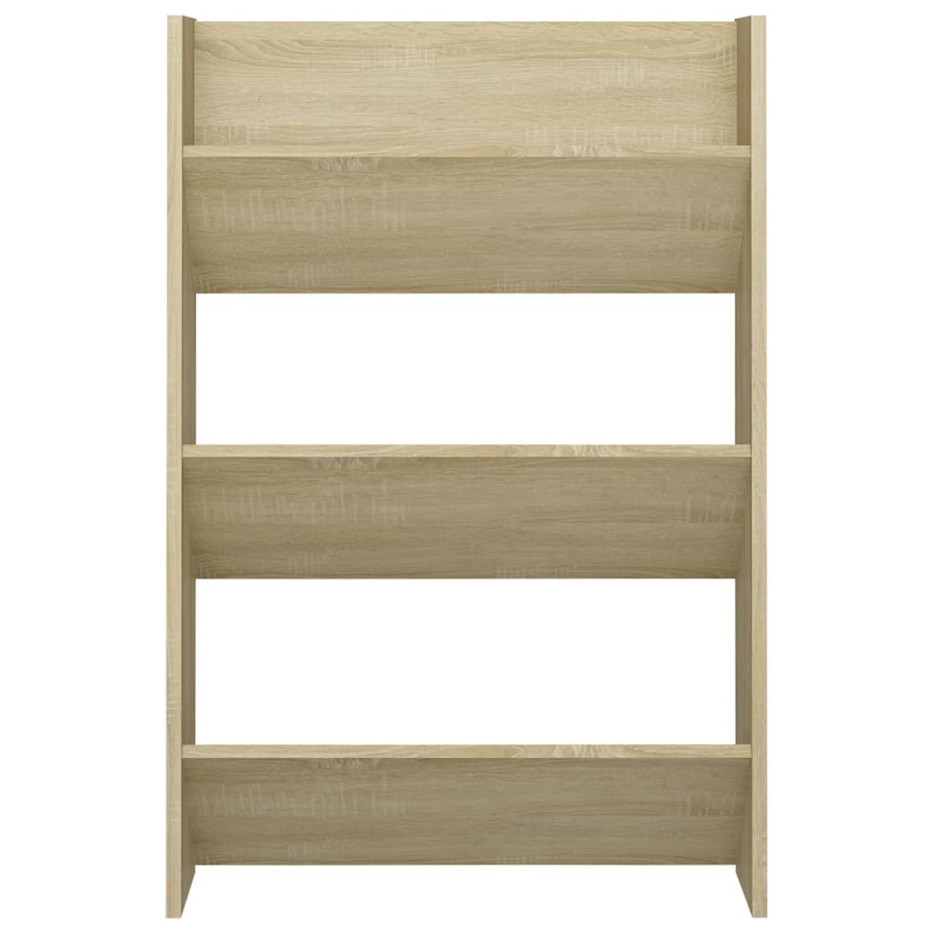 Sapateiras de parede 2 pcs 60x18x90 cm contrap. carvalho sonoma