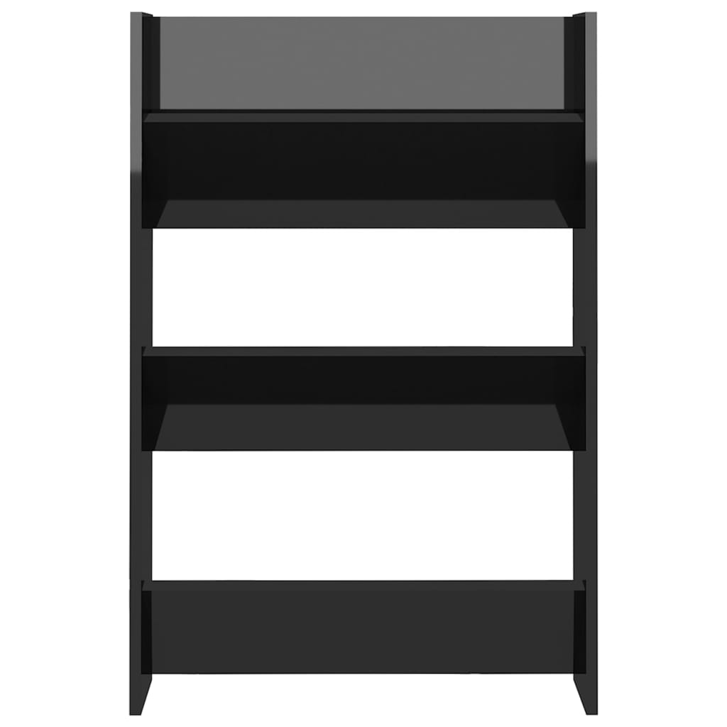 Sapateiras de parede 2pcs derivados de madeira preto brilhante