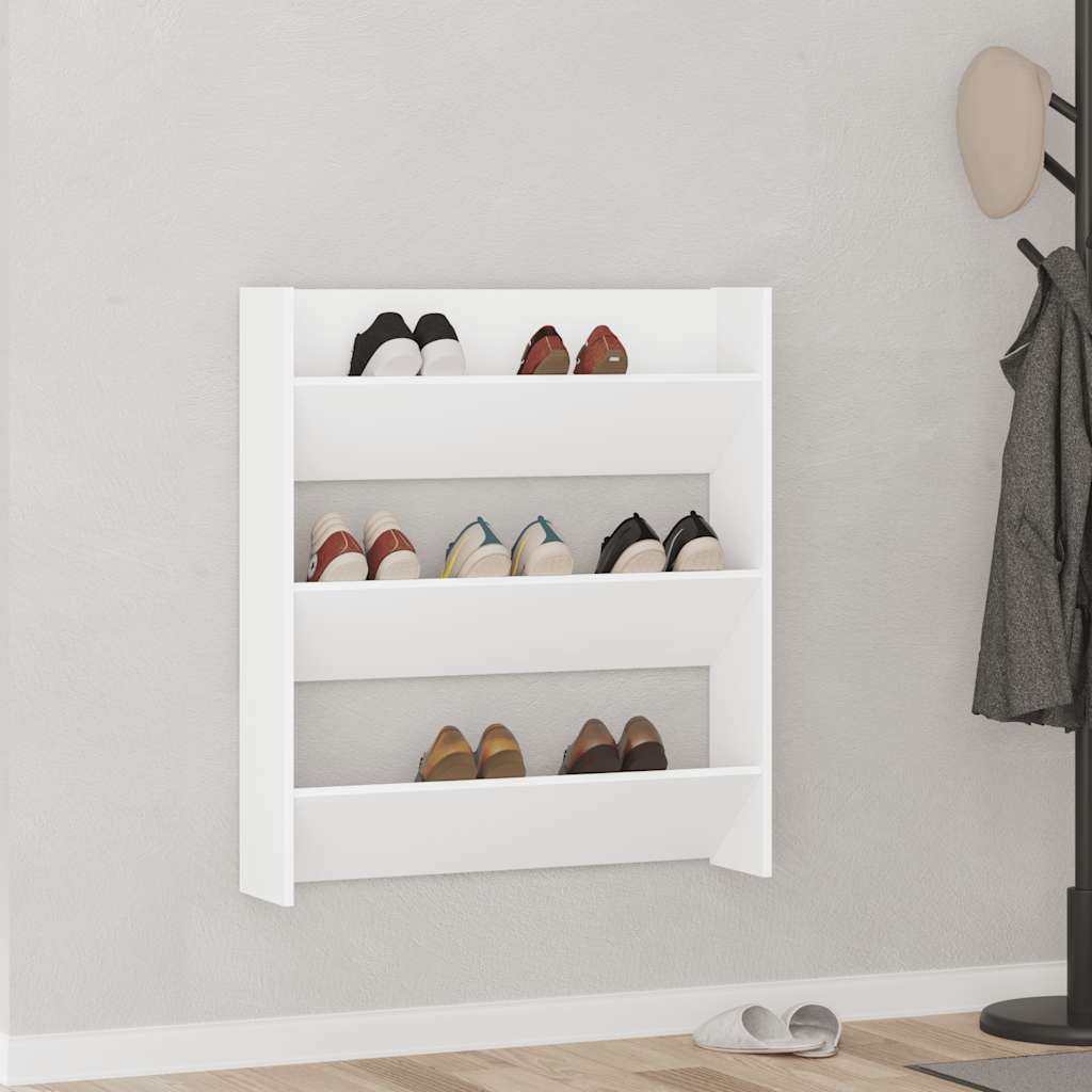 Sapateira de parede 80x18x90 cm derivados de madeira branco
