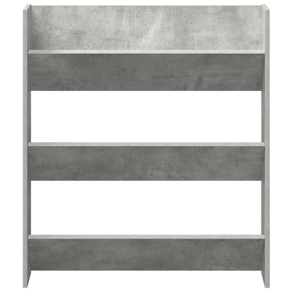 Sapateira de parede 80x18x90 cm contraplacado cinzento cimento