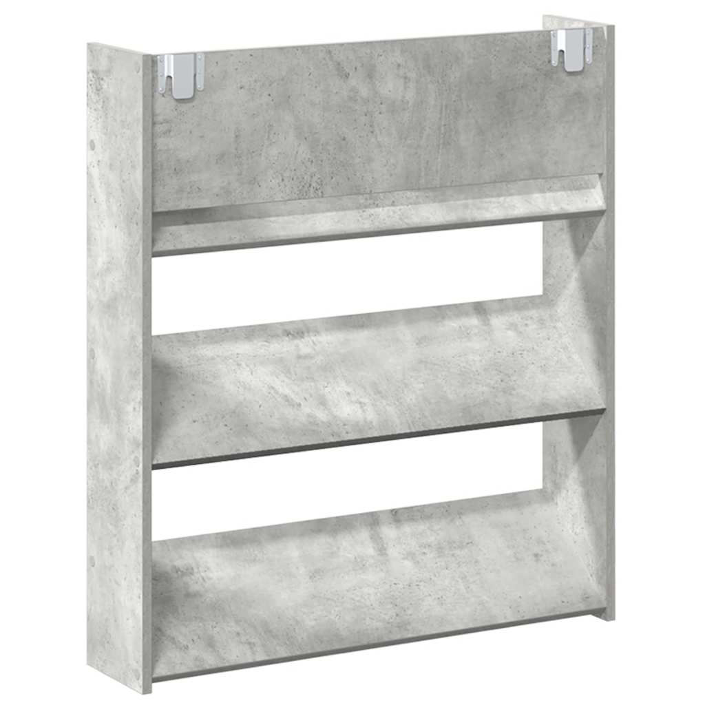 Sapateira de parede 80x18x90 cm contraplacado cinzento cimento