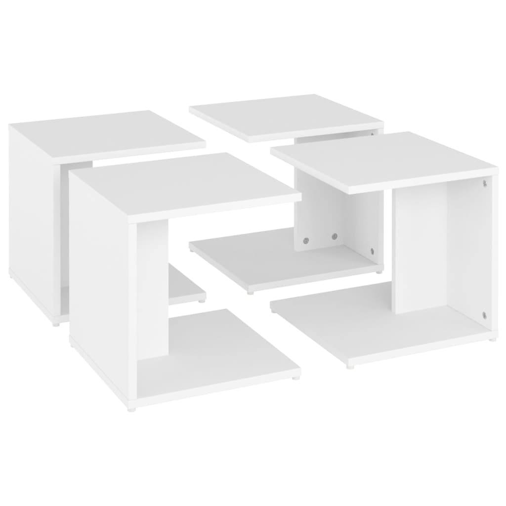 Mesas de centro 4 pcs 33x33x33 cm derivados de madeira branco