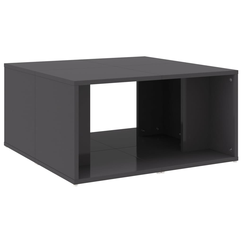 Mesas de centro 4pcs derivados de madeira cinza brilhante