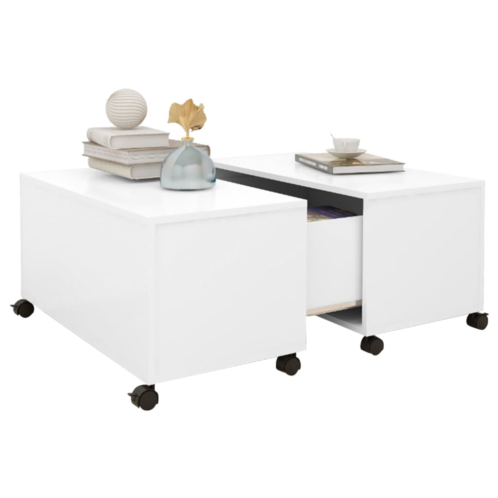 Mesa de centro 75x75x38 cm contraplacado branco