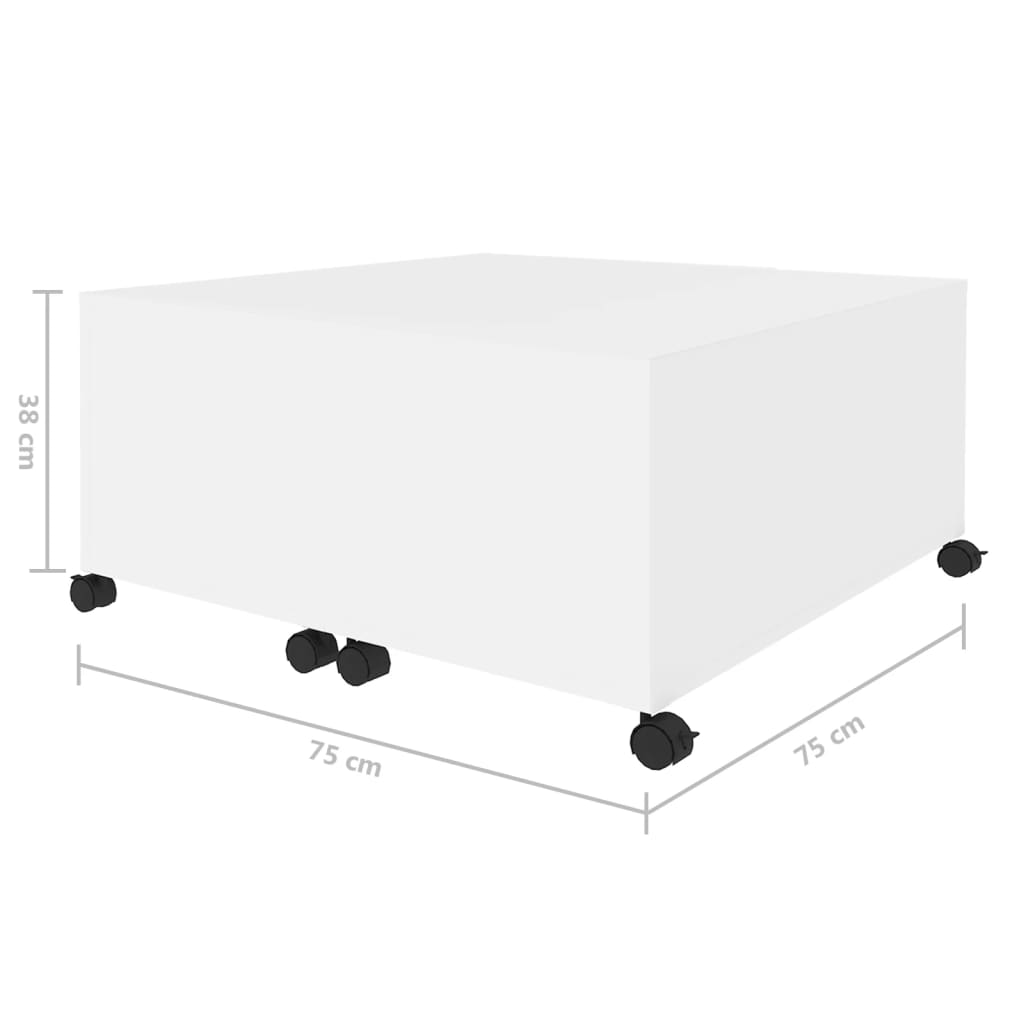Mesa de centro 75x75x38 cm contraplacado branco