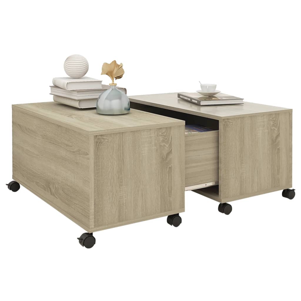 Mesa de centro 75x75x38 cm contraplacado carvalho sonoma