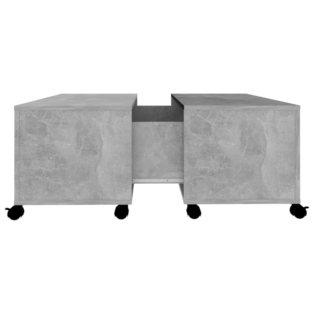 Mesa de centro 75x75x38 cm contraplacado cinzento cimento