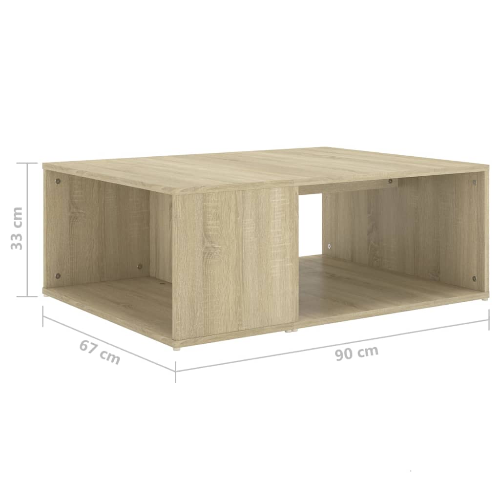 Mesa de centro 90x67x33 cm derivados de madeira carvalho sonoma