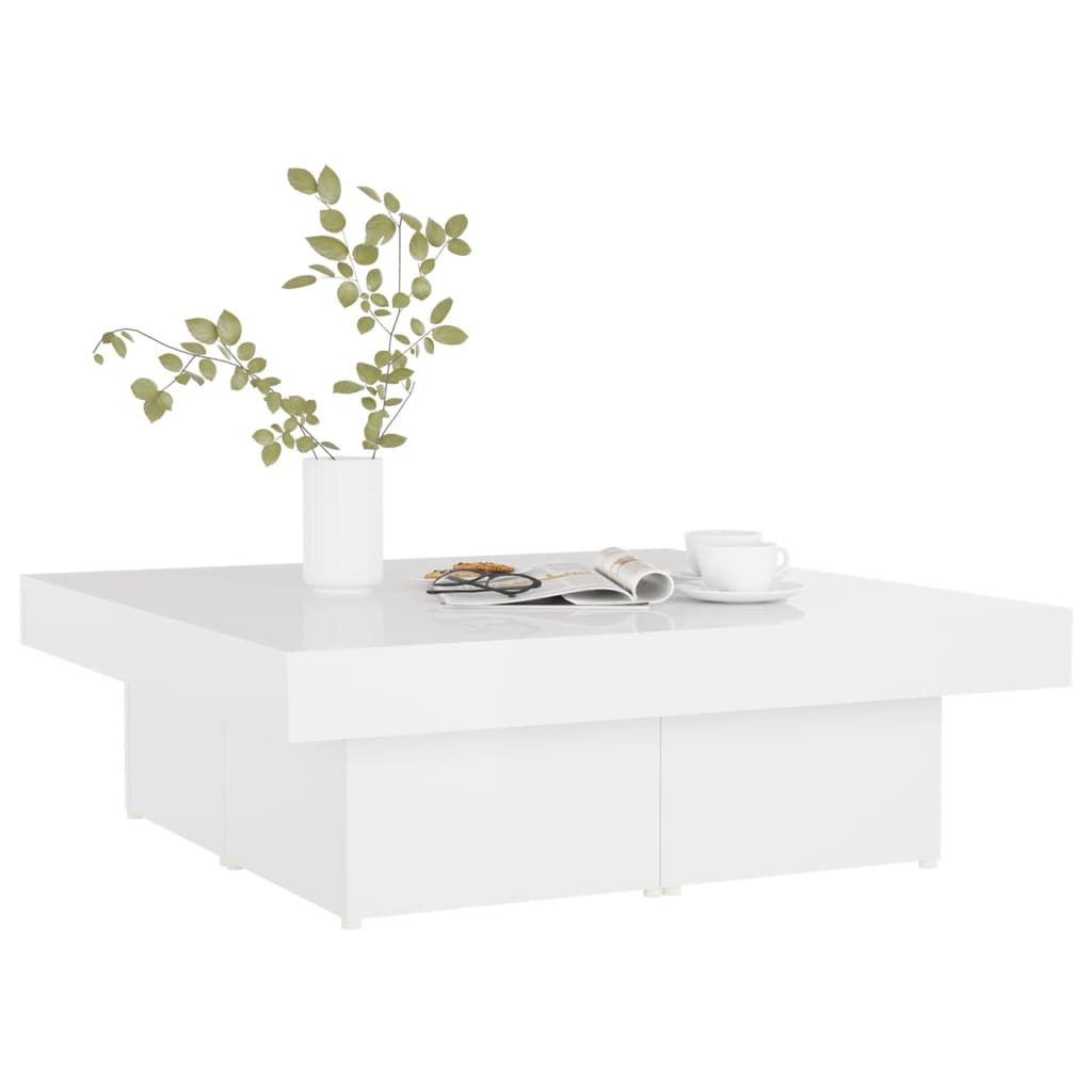 Mesa de centro 90x90x28cm derivados de madeira branco brilhante