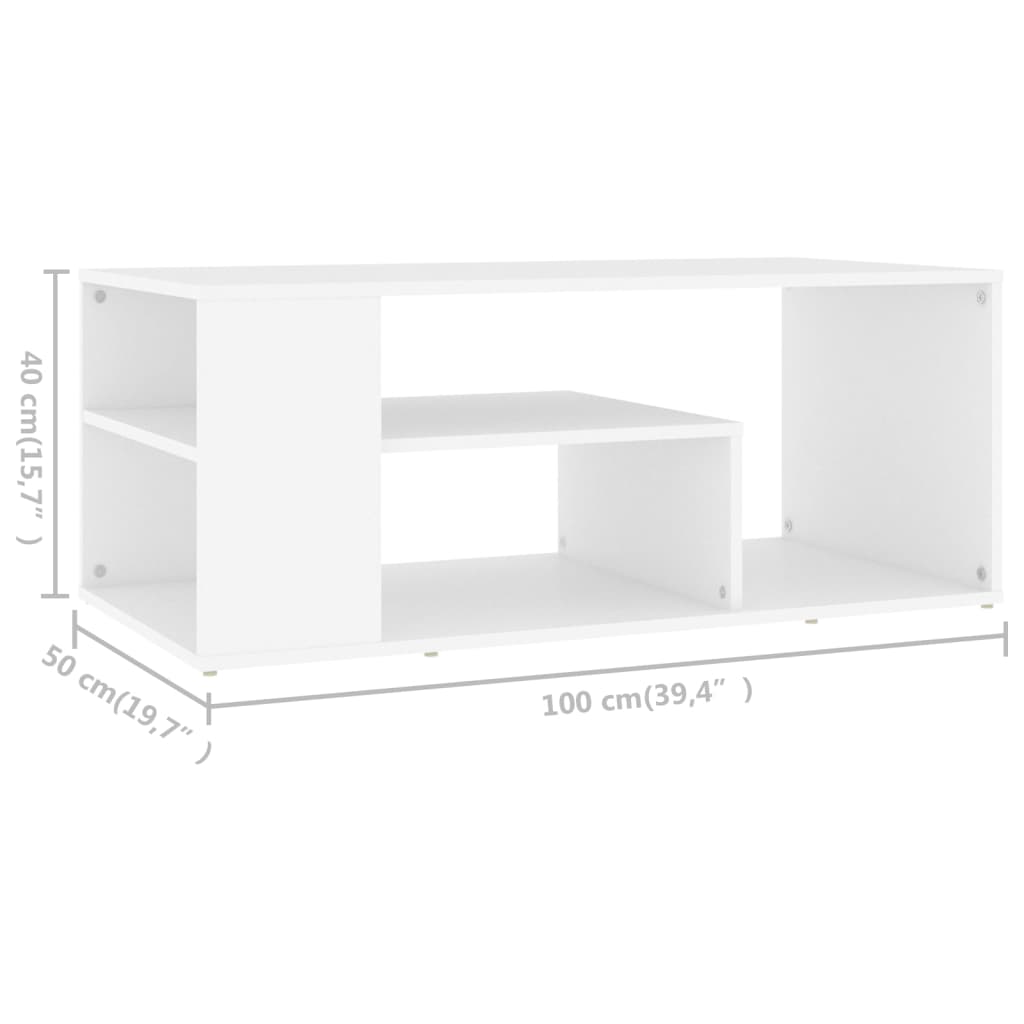 Mesa de centro 100x50x40 cm derivados de madeira branco