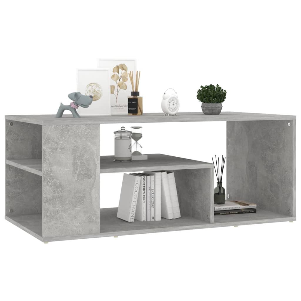 Mesa de centro 100x50x40 cm derivados madeira cinzento cimento