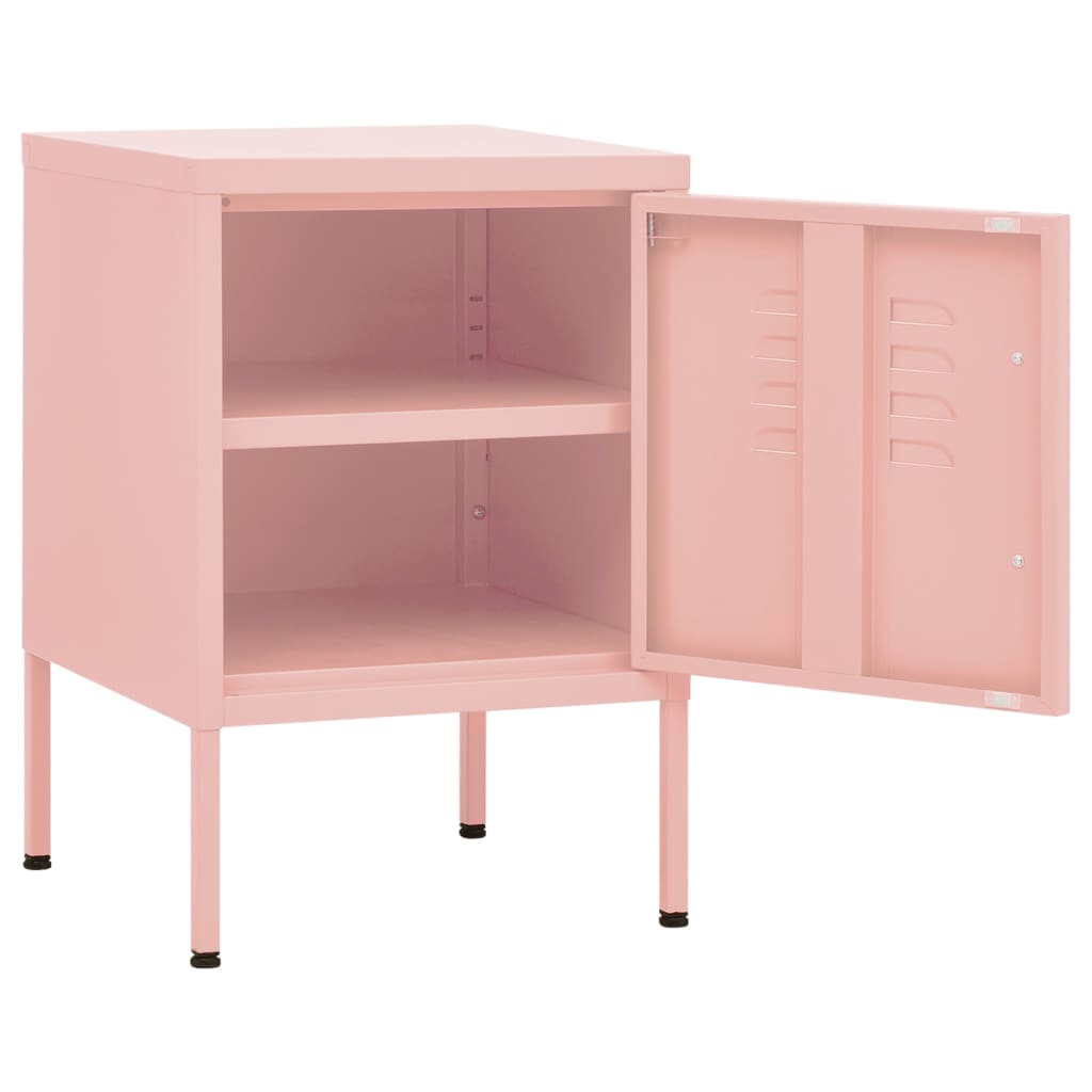 Mesa de cabeceira 35x35x51 cm aço rosa