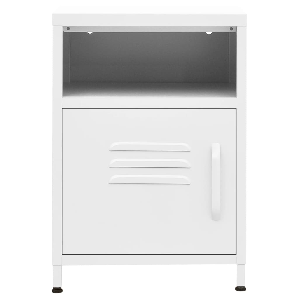 Mesa de cabeceira 35x35x51 cm aço branco