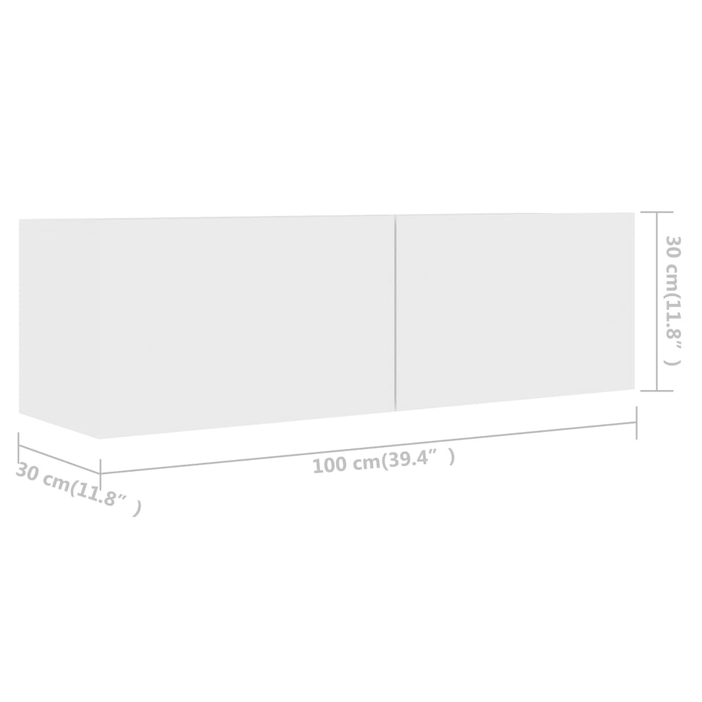 Móveis de TV de contraplacado branco, 4 pcs