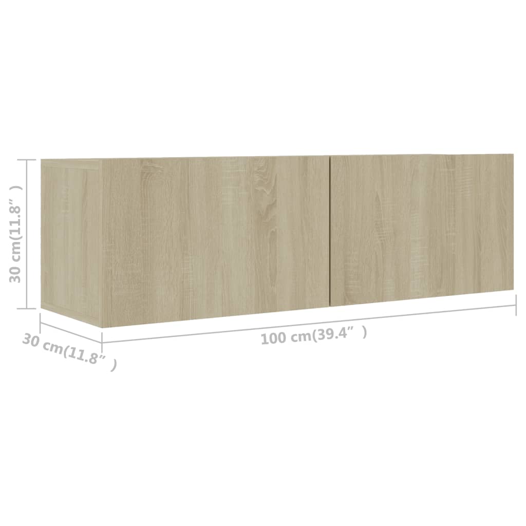 Conjunto de móveis TV derivados madeira carvalho sonoma, 2 pcs