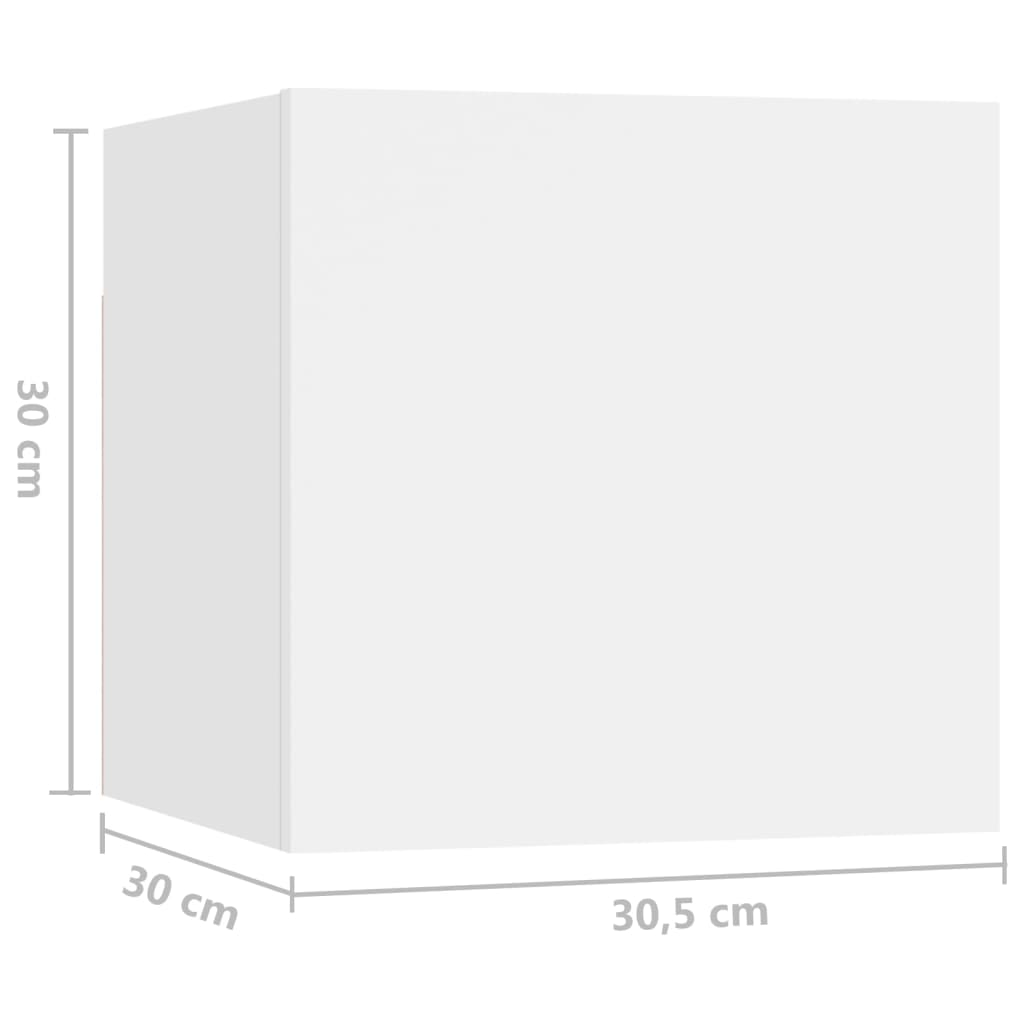 Mesas de cabeceira 2 pcs 30,5x30x30 cm derivados madeira branco