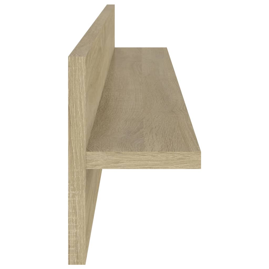 Estantes de parede 2pcs 80x11,5x18 cm contrapl. carvalho sonoma