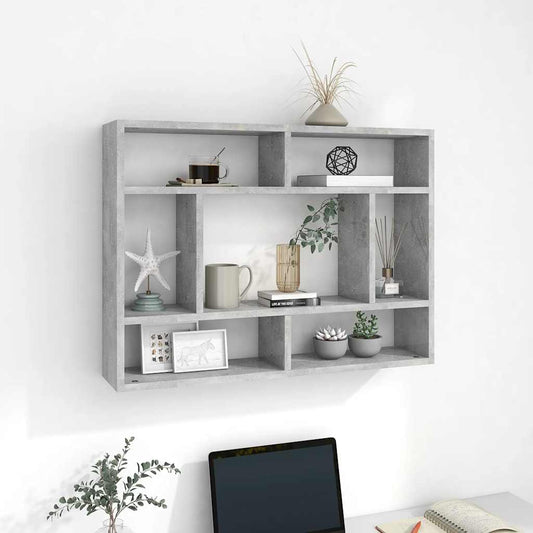 Estante de parede 75x16x55 cm contraplacado cinzento cimento