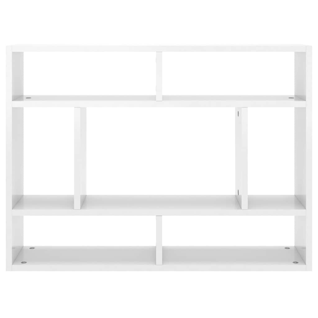 Estante de parede 75x16x55 cm contraplacado branco brilhante