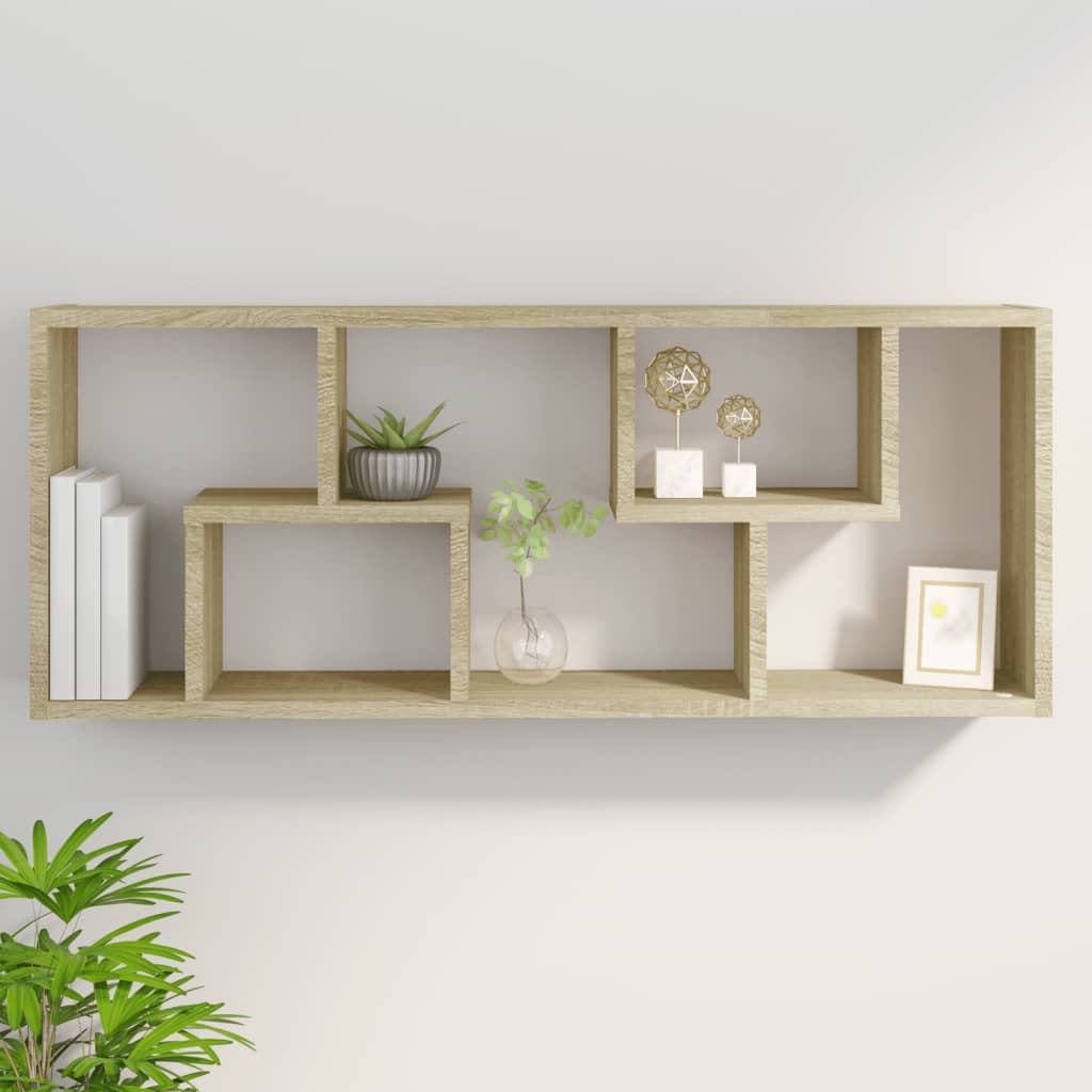 Estante de parede 36x16x90 cm derivados madeira carvalho sonoma