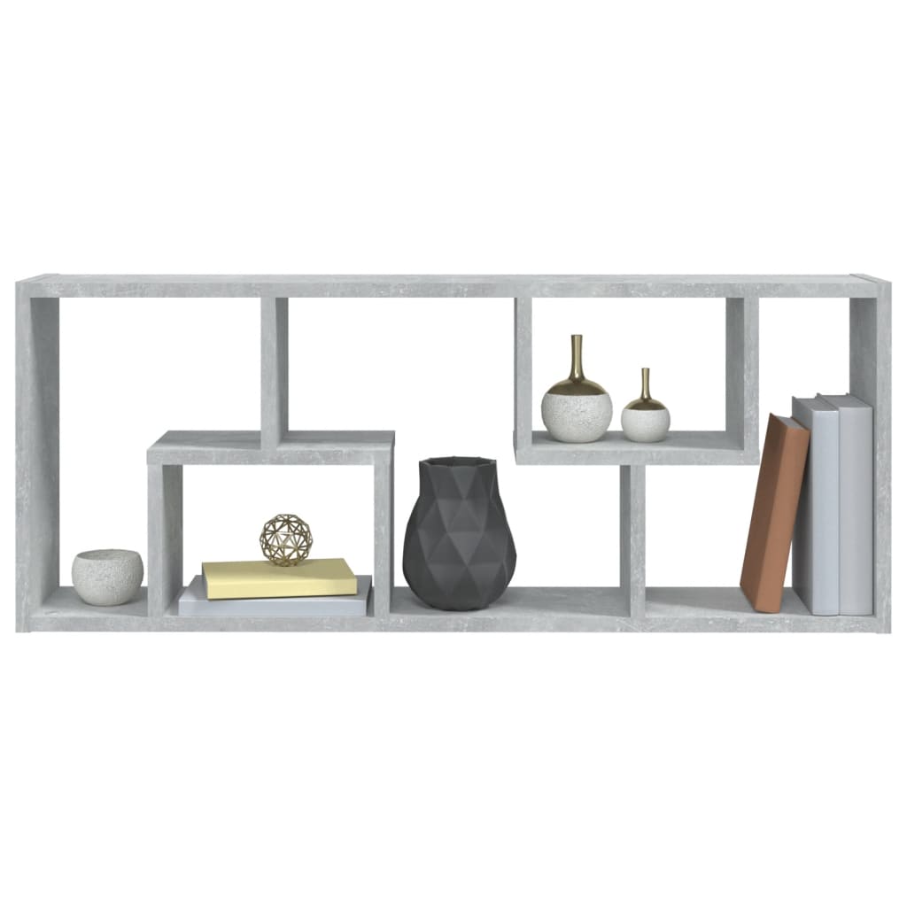 Estante de parede 36x16x90cm derivados madeira cinzento cimento