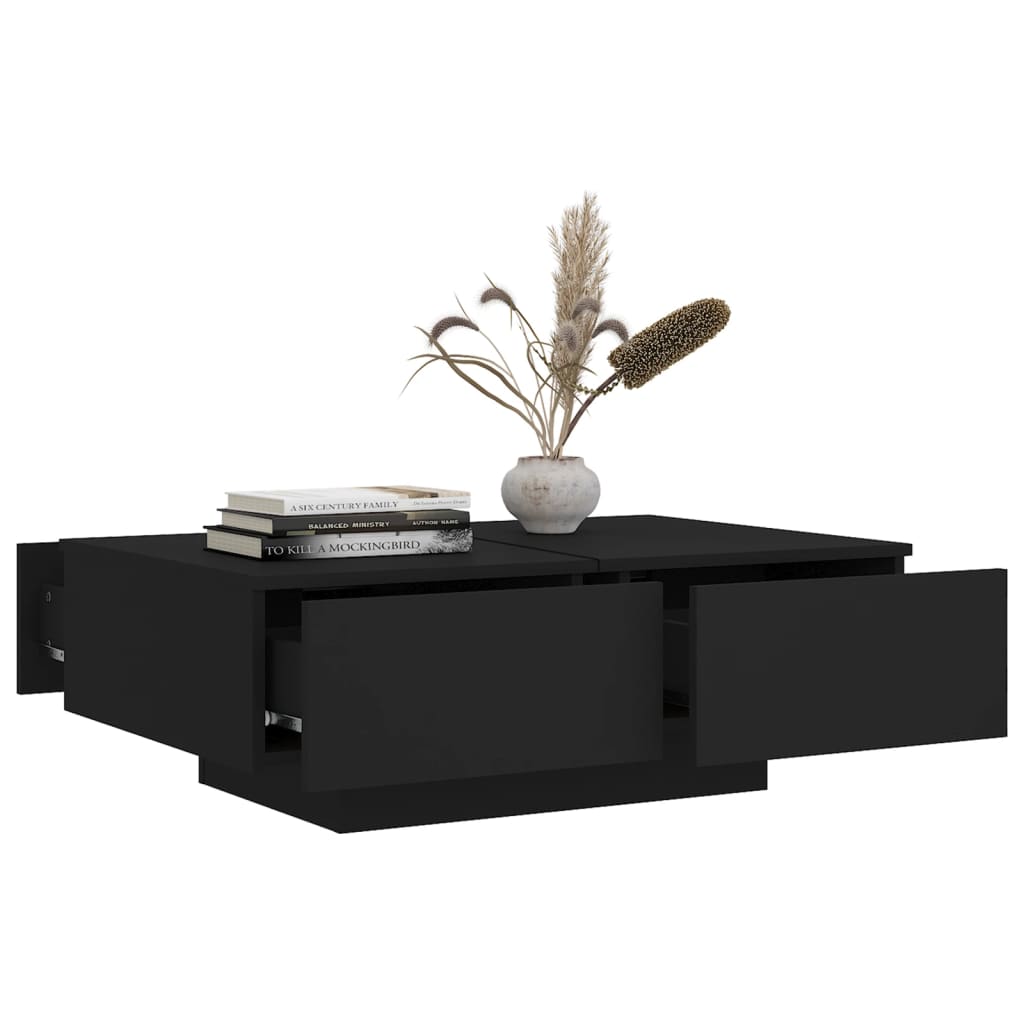 Mesa de centro 90x60x31 cm contraplacado preto