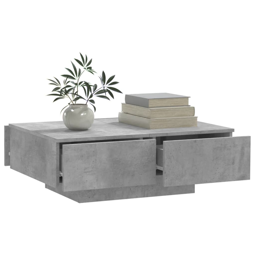 Mesa de centro 90x60x31 cm contraplacado cinzento cimento